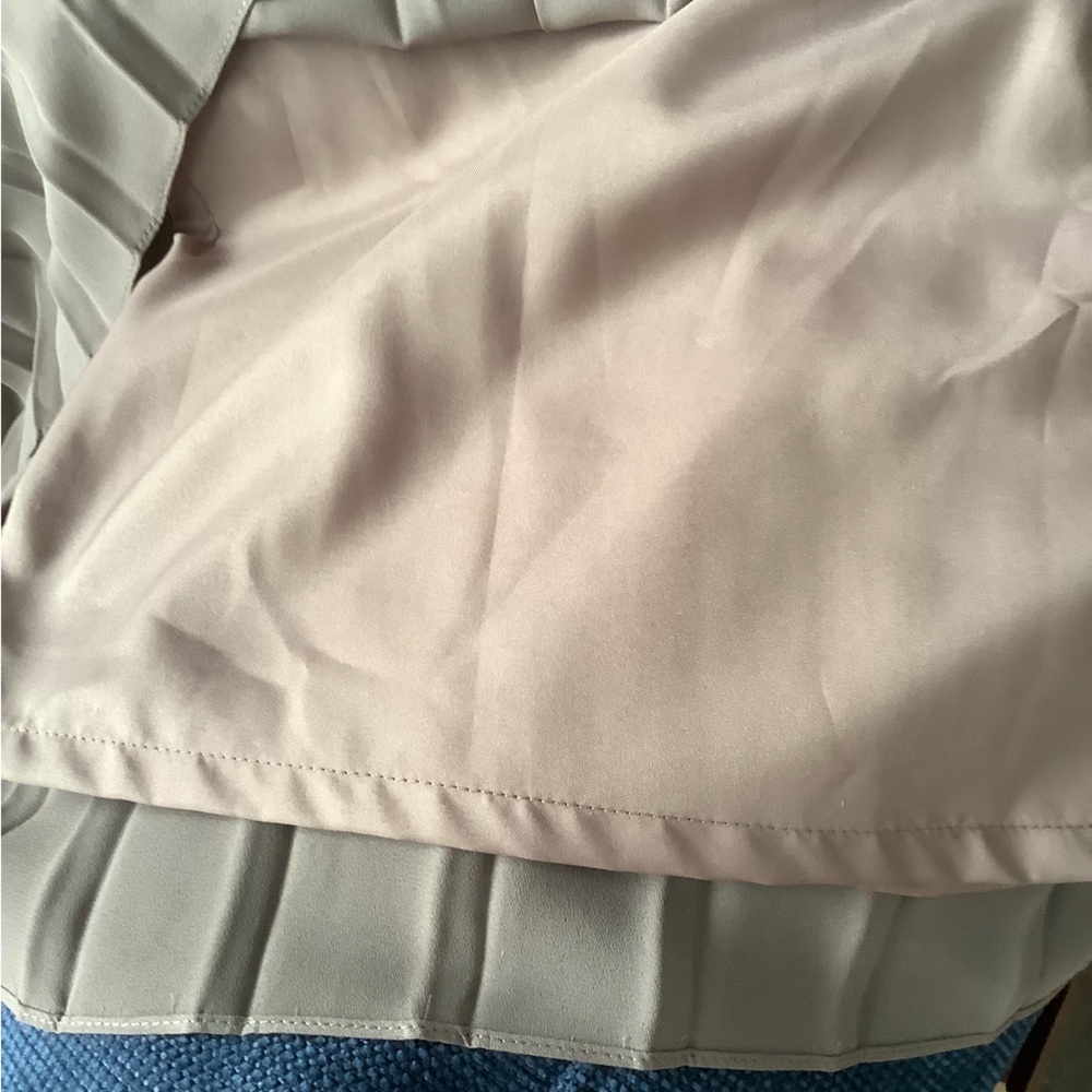 Vintage 90s Taupe Pleated Midi Plus Size Skirt Made in Canada Size 16W - Picture 11 of 11